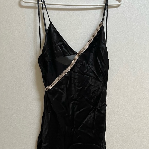 Zara Satin Effect Rhinestone Midi Dress S - Picture 8 of 11